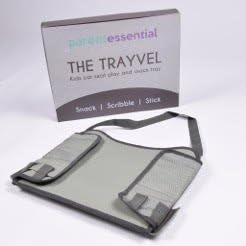 Childrens Car Seat Travel Tray – The TRAYVEL Snack, Scribble, Stick On-the-Go – Wipeable Surfaces &amp;Toy Organiser – Use in cars, buggy, train &amp; plane – Sturdy surfaces &amp; sidewalls