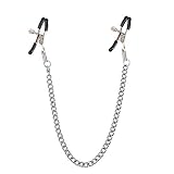 Nipple Clamps - Adjustable & Soft Rubber Metal Nipple Clamps, Fantasy SM Sex Toy for Couples