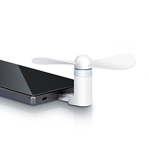 CSL – USB / micro USB Ventilator für Smartphone | für Handy, Smartphone etc. mit USB / micro USB anschluss | portabel & kompakt | weiß - 3