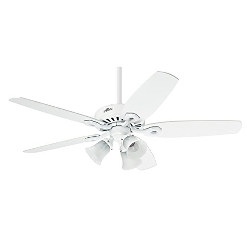 Hunter Fan Builder Plus Ventilador de techo con luz blanco E27, 14 W, 132 cm