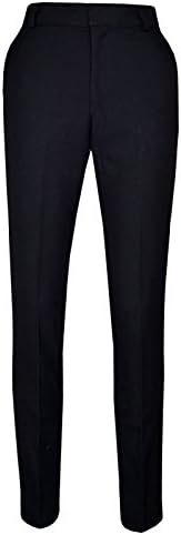 Slim Fit Boys Men Black Skinny Leg School Trousers Pants Grip Waistband all size (32-33")