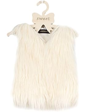 NiSeng Mädchen Kunstpelz Weste Fellweste Kunstfell Winterjacke Ärmellos Faux-Pelz Mantel Jacket Waistcoat
