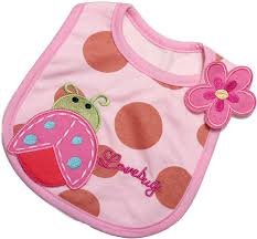 Lätzchen, aus 100 % Baumwolle, bestickt, super saugfähig, durch Klettverschluss verstellbar, vollständig gefüttert mit wasserdichter Innenschicht, Einheitsgröße, für Mädchen, schönes Geschenk zur Babyparty, 4 Stück - 4