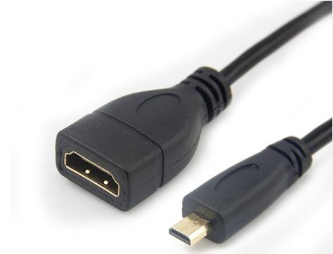 KRS – HD1 – High Speed HDMI Kabel schwarz für zB GoPro Hero 2 3 Adapterkabel micro HDMI-D Stecker zu HDMI-A Buchse - 4