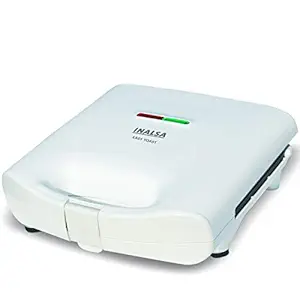 INALSA Easy Toast Sandwich Maker-750W with Non-Stick Coated Plate and Bigger body|Deep Filling, Triangle Sandwich,(White)