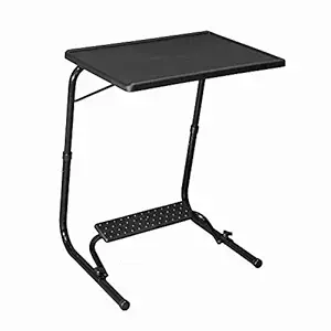 Bi3 Multipurpose Laptop Study Table Strong Top 6 Heights 3 Angles Portable Adjustable Foldable (Midnight Black with Footrest)