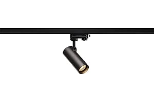 SLV 152960 Helia 50 LED triphasé, Spot, projecteur Plafond, plafonnier, système sur Rails, éclairage d'intérieur/3000K 11W 750lm Noir 35 degrés, Aluminium, 11 W