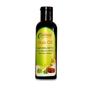 Valerian Glow with herbs Herbal Hair Oil For Long and Strong Hairs Anti Hair Fall Herbal Hair Growth Oil With Natural Herbs,Green