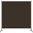 vidaXL 1-Panel Room Divider Folding Panel Screen Movable Partition Privacy Separator Wall Furniture Indoor Bedroom Office Brown 175x180 cm