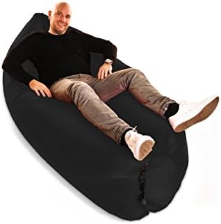 Lazy Lounger Inflatable Air Bed Sofa Lay Sack Camping Beach Bean Bag In Black