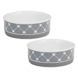 Bone Dry Ceramic Pet Collection Trellis, Medium Set, 6x2, Gray, 2 Piece