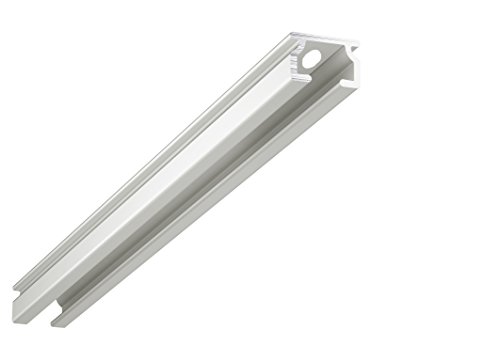 GARDUNA 120cm eckige Schleuderschiene Gardinenschiene Vorhangschiene, Aluminium, weiss, glatte, glänzende Oberfläche, 1-läufig – vorgebohrt! - 2