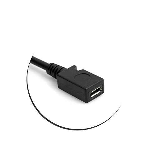 SYSTEM-S Micro USB 90° Grad aufwärts Winkel auf Micro USB Adapter Kabel Datenkabel Ladekabel Verlängerung 27 cm - 3