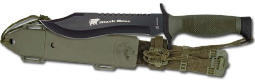 ALBAINOX 31766 - Cuchillo de Supervivencia, Modelo Black Bear, Funda Nylon-PVC Rígida, Unisex Adulto, Multicolor, Talla Única