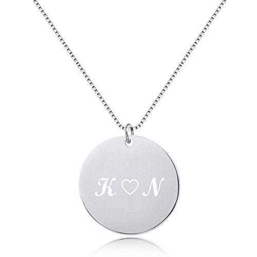 Timando Damen Kette mit Gravur Anhänger 925 Silber 45 cm