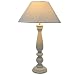 Homesake Floral Carved White Wood Table Lamp With White Shade RS.1199.00