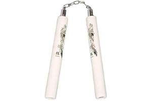 Playwell Foam Rubber Safety Training Nunchucks - All White Dragon Chain