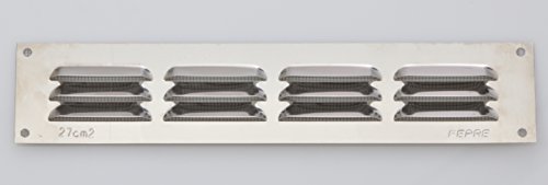 Lüftungsgitter Wetterschutzgitter Luftgitter 5 x 25 cm Edelstahl Lamellengitter