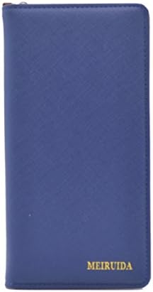 Women Leather Bifold Wallet Clutch Card Holders Purse Lady Long Handbag-By Mytyles (Navy)