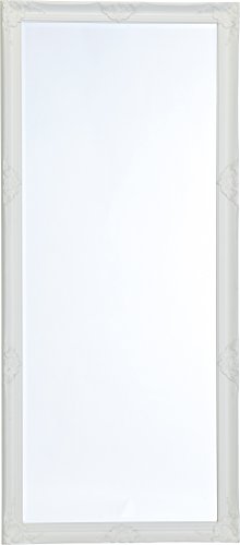 Wandspiegel Spiegel Facettenspiegel Holzrahmen 80x180 cm Weiß Antik LUANA