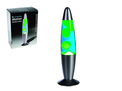 Rocket 1261 - Lámpara de lava clásica, diseño retro (estilo años 70), color verde y azul