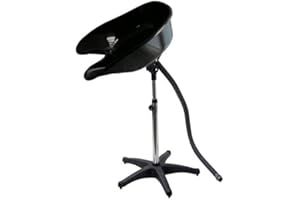 CRIS NAILS SL Cris Nails Lavacabeza Portátil Regulable y Basculante para Lavar Pelo (Negro) 43x47x22 cm Modern Pila (sink) Lavabo