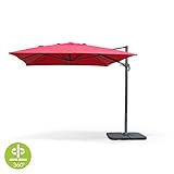 Montaje : El Parasol se entrega con un kit de montaje. El montaje es muy sencillo, se incluye un manual de instrucciones. Losas no incluidas.