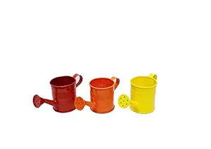TNZ Creations Metal Watering Can small size. This adorable watering can help you in the garden Promote fun family time by engaging kids with Nature.(Colour may vary, depanding on availability) Pack of 3 pcs. Size. Height. 6.35 cms, Top Dia. 6.10 cms, Base dia. 6.10 cms, Length Handle to Spout. 13.97 cms. ( kindly check the size before you place the order.)