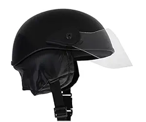 Western Era Stylish Lovable Half Face Helmet for Kids || Baby Safety and Comfort || (3-12 Years) (Black Glossy)