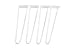 Produktbild 4 x Schwerlast 12 mm Hairpin legs 40 cm, versehen von weißer Pulverbeschichtung, Schrauben und Befestigungsplatte