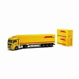 Verkehrsmittel: LKW Bruder 0620 - Mini MAN LKW mit DHL Containersattelzug