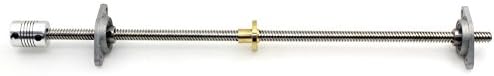 PoPprint 380mm 8mm T8 Lead Screw Set Lead Screw+ Pillow Bearing Block + Copper Nut + Coupler for 3D Printer (380mm Lead Screw Set)