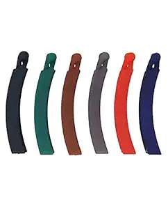 BIRDWARE Big-Size Multi Color Imported Rubber Acrylic Material Stone Banana Hair Clips For Women (Multi Colour) | Hair Clutchers (Pack of 6 Pc)