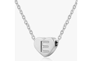 DUINIU 1 Piece Initial Necklace, Letter E, Silver, Women's Jewelry, Personalized Name Necklace, Girl Gift