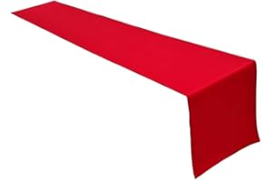 Lemos Home Hochwertiger Tischläufer Tischwäsche aus 100% Baumwolle Kollektion Konzept, Farbe & Größe wählbar (Tischläufer - 40x250cm, Rot)