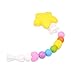 Lily Bear Silicone Baby Toddler Dummy Pacifier Chain And Teether With Teething Beads (Candy Colours With Giant Star)