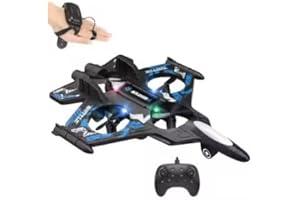 KASETO Remote Control Airplane Fighter Jet, RC Plane for Kids and Adults, Toys with LED Lights, Jet, Helicopter, Drone, Boys Gift for Xmas, 360° Flip, Hover System