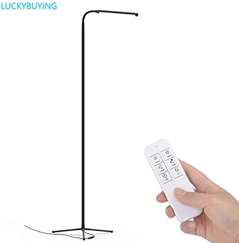 Touch LED Standing Floor Lamp Reading for Living Room Bedroom with Remote Control (12 Levels Dimmable, 10 color Temperatures, 6W)Remote Control Dimmable LED Floor Lamp,Black TD-001 LUCKYBUYING