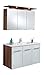 Produktbild Kesper Badmöbel 3054110253823000 Waschplatz Rio 68 x 100 x 46,5 cm, Spiegelschrank, 68 x 100 x 28,5 cm, kernnuss-weiß/hochglanz