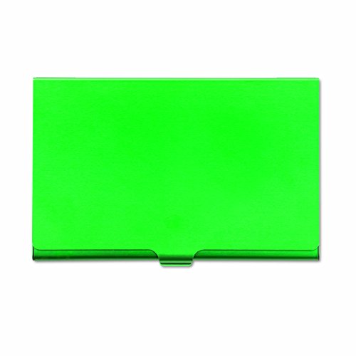 Giftsbynet Slim Aluminium Business Card Holder case Lightweight with snap Cover (Green)