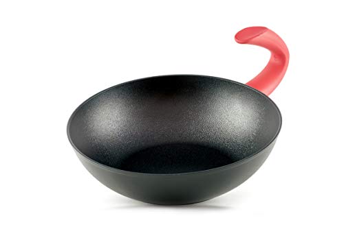 domo enjoy cooking G Zero, Wok Antiaderente Alta in Alluminio, Rivestimento Antigraffio, Cottura a Induzione, Diametro 28 cm