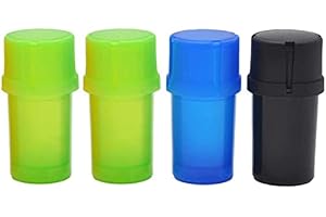 OADAA 4PCS Dry Herb Grinder Smell Proof Stash Crusher Pot Plastic Rolling