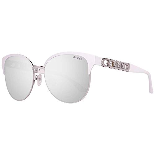 Preisvergleich Produktbild Guess Unisex-Erwachsene Sonnenbrille GU7572 21C 57, Weiß (Bianco / Fumo Specchiato)