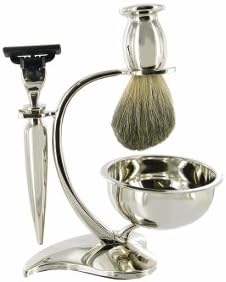 Artamis 20 Chrome Mach 3 Shaving Set with badger brush - Free Engraving