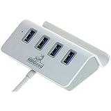 Artix NRGized M-325 USB 3.0 4-Port Portable Hub with 2-Foot USB 3.0 Cable (Silver) (4-Port Hub with Stand)