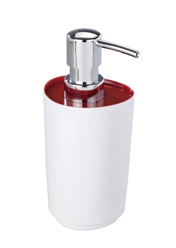 Preisvergleich Produktbild Wenko 19453100 Seifenspender Alcamo - Melamin, Füllmenge, weiß / rot