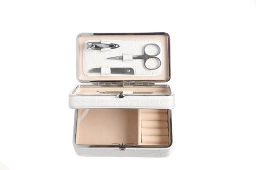 Danielle 6 Piece Manicure Set and Jewellery Box Combination White