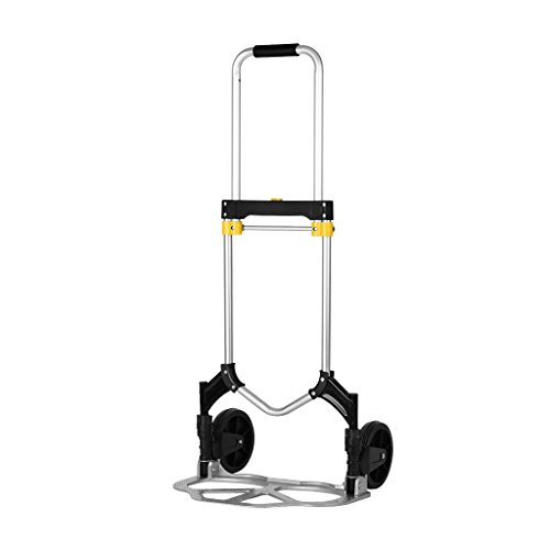 Finether klappbare Alu-Karre Sackkarre Transportkarre Handkarre mit ausziehbarem Griff Paketroller Kistenkarre aus hochwertigem Aluminium zum Transport von Kisten Gepäck belastbar bis 80 kg klappbar