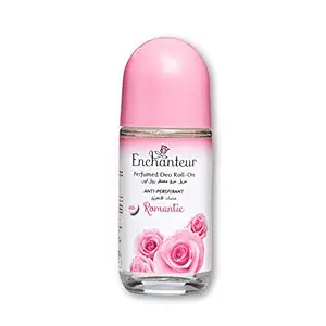 Enchanteur Romantic Roll-On Deodorant for Women, 50ml with Roses & Jasmine Extracts