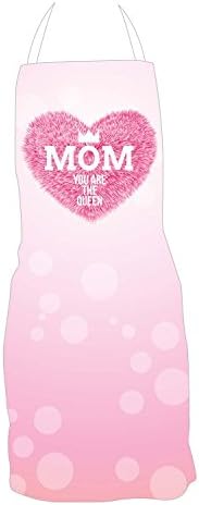 TheYaYaCafe® Mom You are the Queen Apron | Waterproof Chef Apron for Kitchen | Women Cooking Apron | Apron for Mother for Baking Sculpting Painting | Birthday Anniversary Mother's Day Gift Apron
